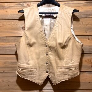 Diamond Leathers Banana Leather Vest Womens Western Button Front Made in USA